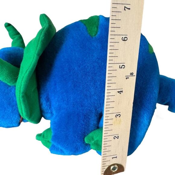 Malibu Fun Stuffed! Vintage Triceratops Blue Green Dinosaur Stuffed Animal Plush - Picture 10 of 10